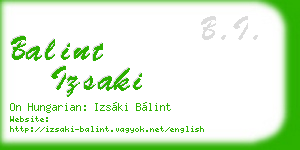 balint izsaki business card